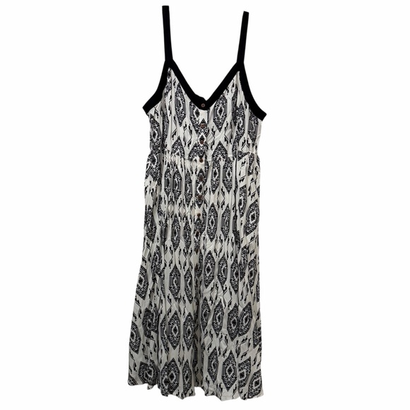 Torrid 2X Black and White Geo Print Sleeveless Summer Tank Sundress NWT A - Picture 2 of 6